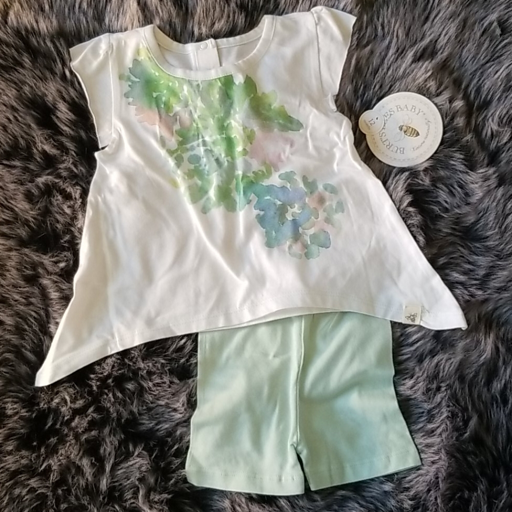 Burt's Bees baby girls outfit 12mo